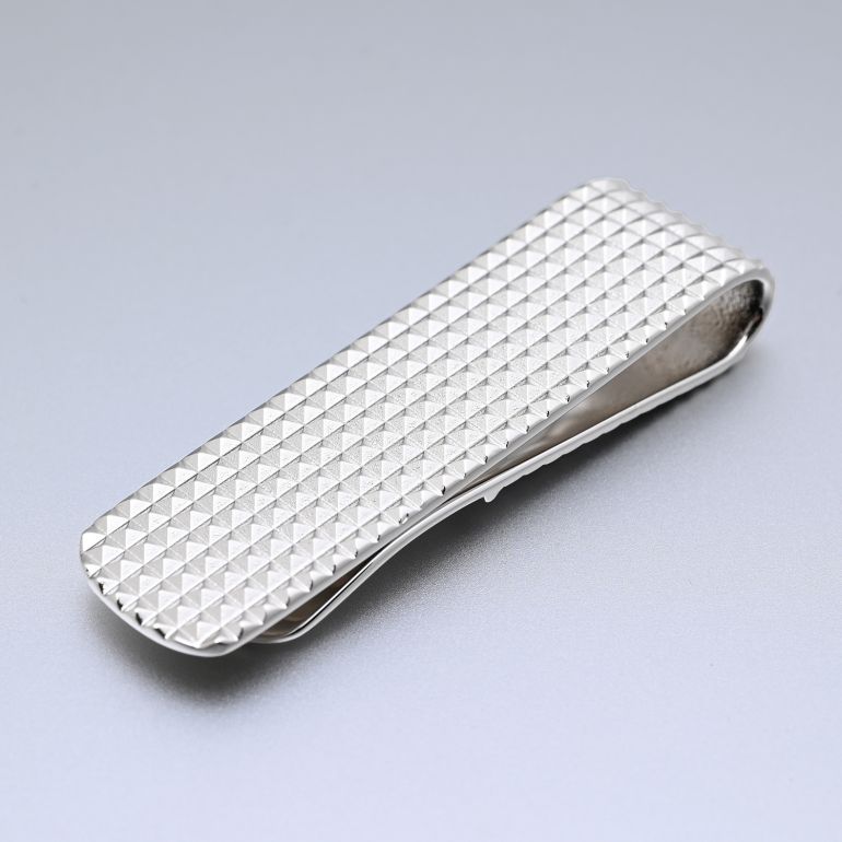 モンアート MONART マネークリップ ピラミッドスタッズ シルバー URANO MC15 Made in Italy 名入れ可有料 正規代理店