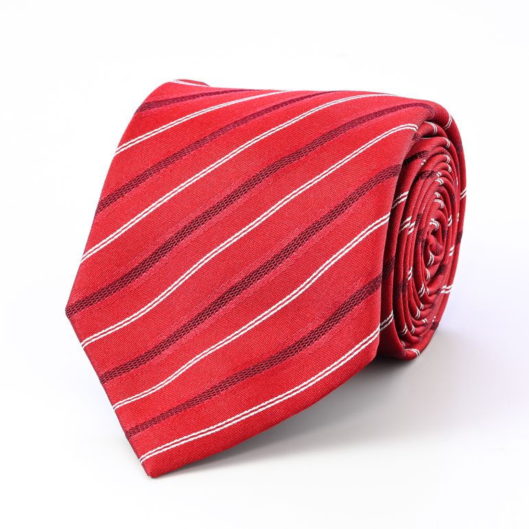 エンポリオ アルマーニ EMPORIO ARMANI ネクタイ メンズ レッド 大剣幅7.5cm シルク100% ストライプ レジメンタル ジャガード 340275 3R638 00075 MADE IN ITALY 名入れ刺しゅう可有料【スペシャルラッピング660円(別売り)】