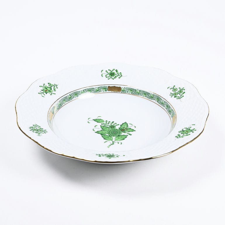 純正ボックス付き ヘレンド HEREND スーププレート 21cm アポニーグリーン スーププレート 505000 AV 【00505000-AV】 手描き 中皿 洋食器 高級【スペシャルラッピング660円(別売り)】