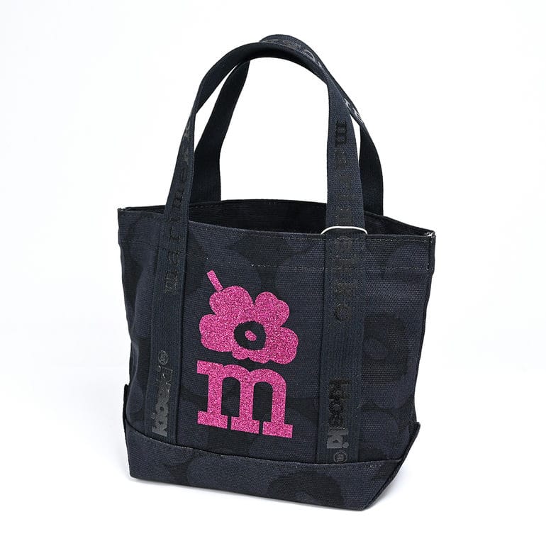 マリメッコ marimekko トートバッグ Carrier Mini Unikko キャリア ミニ ウニッコ レディース ブラック×ショッキングピンク 92481 092481 992 北欧雑貨 北欧デザイン