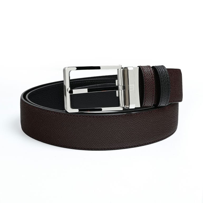 ダンヒル ベルト メンズ dunhill 幅3.5cm カドガン リバーシブル ラウンドファセットバックル バーガンディ×ブラック 24R4T24PA644 ネーム入れ 【名入れ可有料】<br>【スペシャルラッピング660円(別売り)】