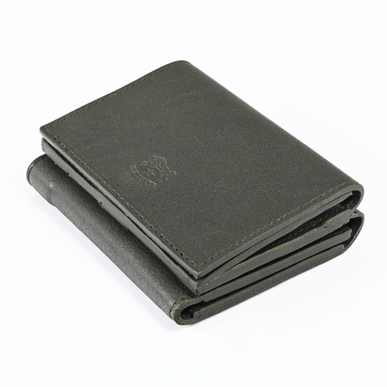 【名入れ可有料】イルビゾンテ IL BISONTE 三つ折り財布 小銭入れ付き メンズ レディース バケッタレザー グリーン SSW022PO0001GR378【スペシャルラッピング660円(別売り)】