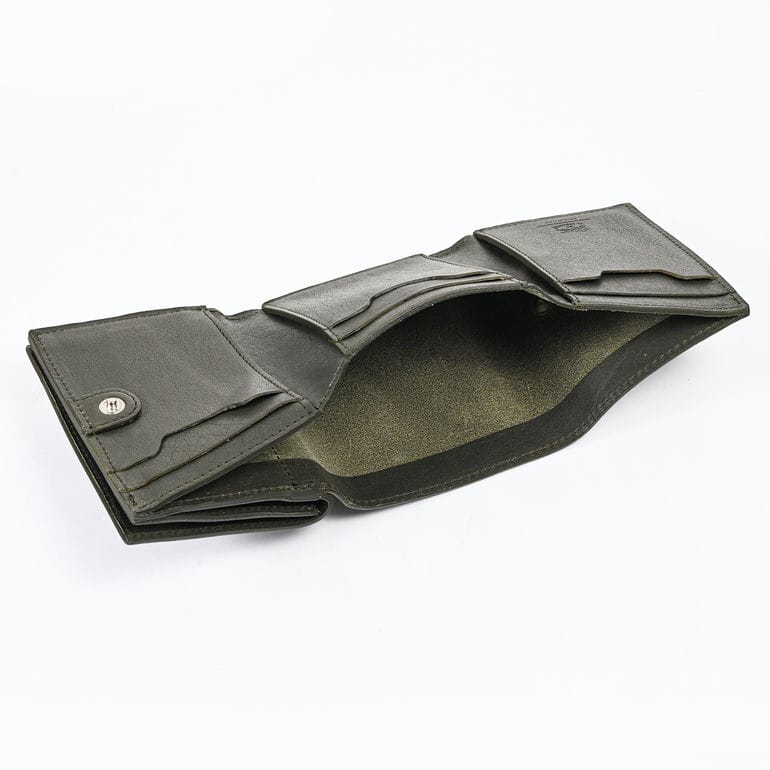 【名入れ可有料】イルビゾンテ IL BISONTE 三つ折り財布 小銭入れ付き メンズ レディース バケッタレザー グリーン SSW022PO0001GR378【スペシャルラッピング660円(別売り)】