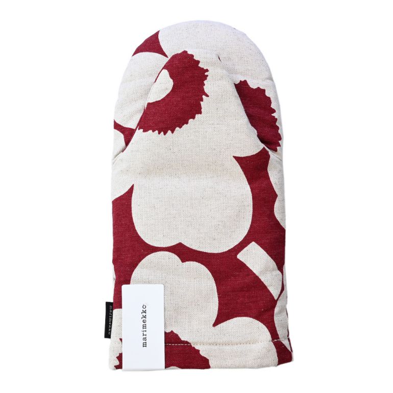マリメッコ marimekko ミトン Pieni Unikko ウニッコ 鍋つかみ ボルドー×オフホワイト 070474 835 名入れ 刺しゅう可有料 北欧雑貨 北欧デザイン ネコポス限定 送料無料