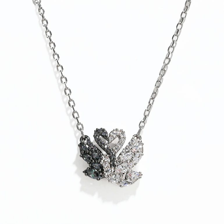 スワロフスキー SWAROVSKI ネックレス Swan スワン ブラック クリア シルバー 5705721 ジュエリー アクセサリー【スペシャルラッピング660円(別売り)】