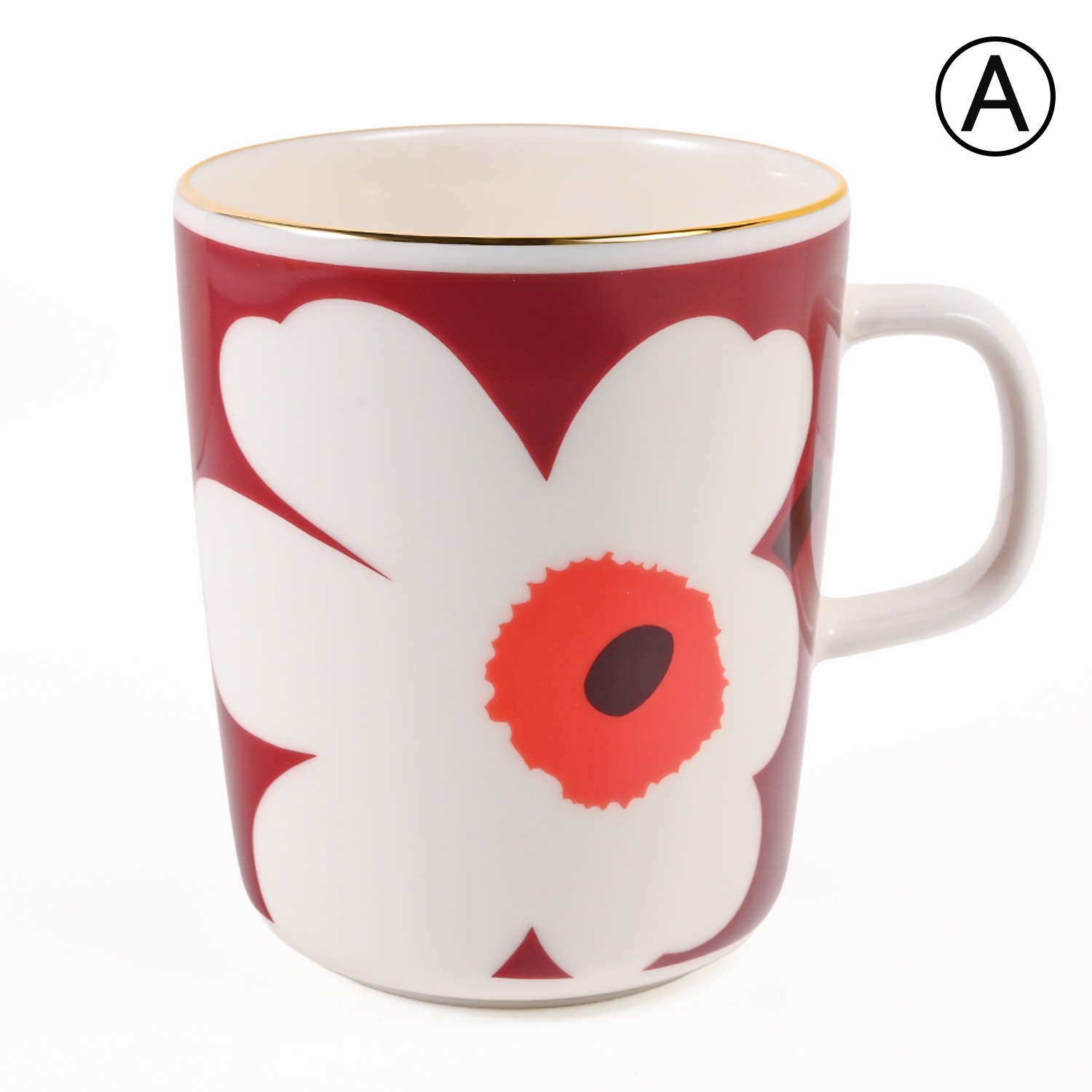 【名入れ可有料】マリメッコ marimekko マグカップ コップ ペアセット 250ml ウニッコ バーガンディ ゴールド 74540 074540 132 洋食器 テーブルウェア 北欧食器 北欧デザイン<br>【スペシャルラッピング660円(別売り)】