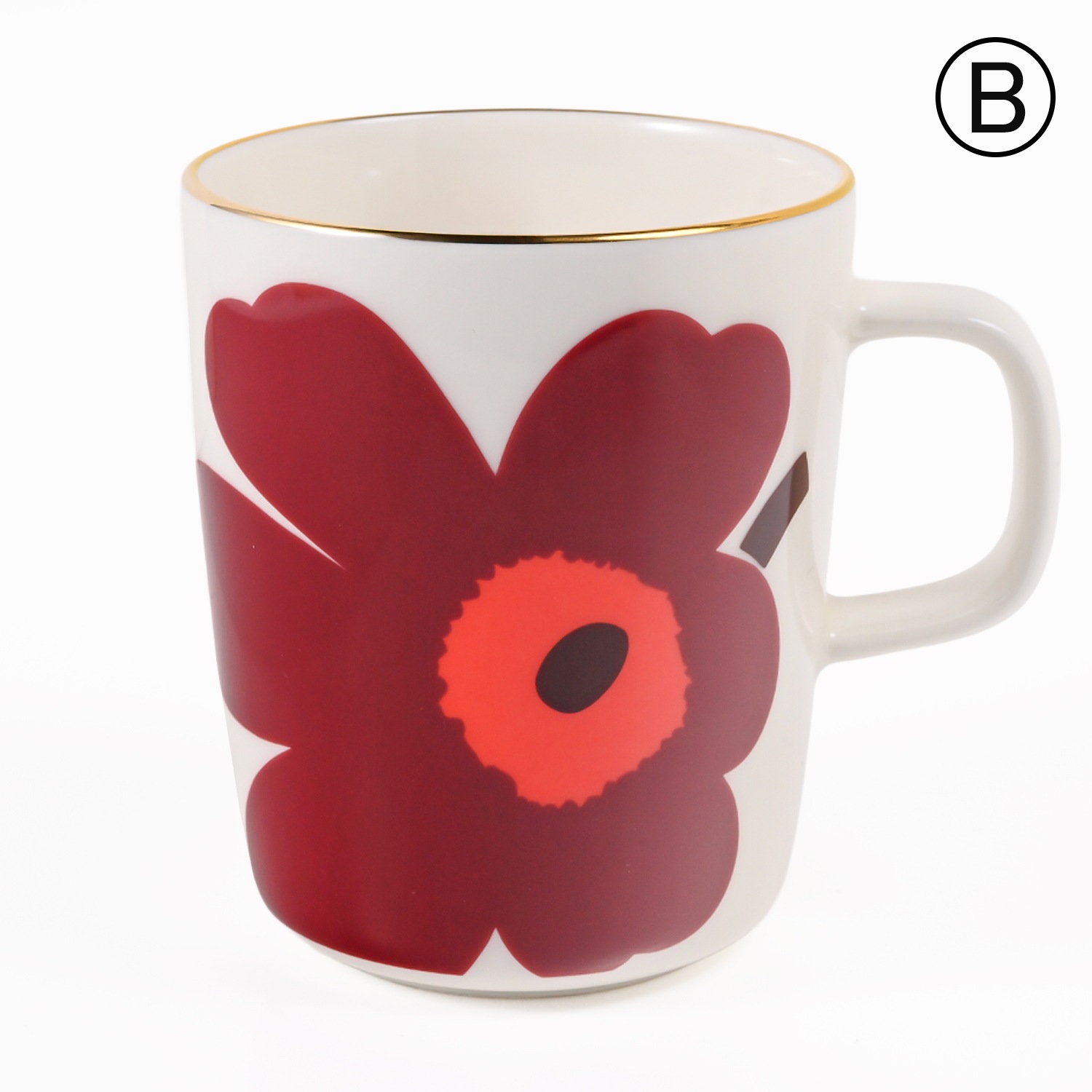 【名入れ可有料】マリメッコ marimekko マグカップ コップ ペアセット 250ml ウニッコ バーガンディ ゴールド 74540 074540 132 洋食器 テーブルウェア 北欧食器 北欧デザイン<br>【スペシャルラッピング660円(別売り)】