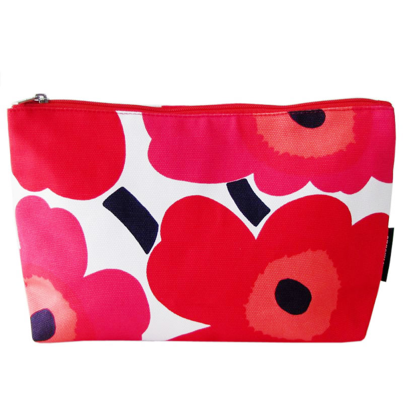 マリメッコ marimekko 小物入れ コスメティックポーチ ポーチ 薄型 ミニウニッコ レッド 047201 001 刺しゅう可有料 北欧雑貨 北欧デザイン