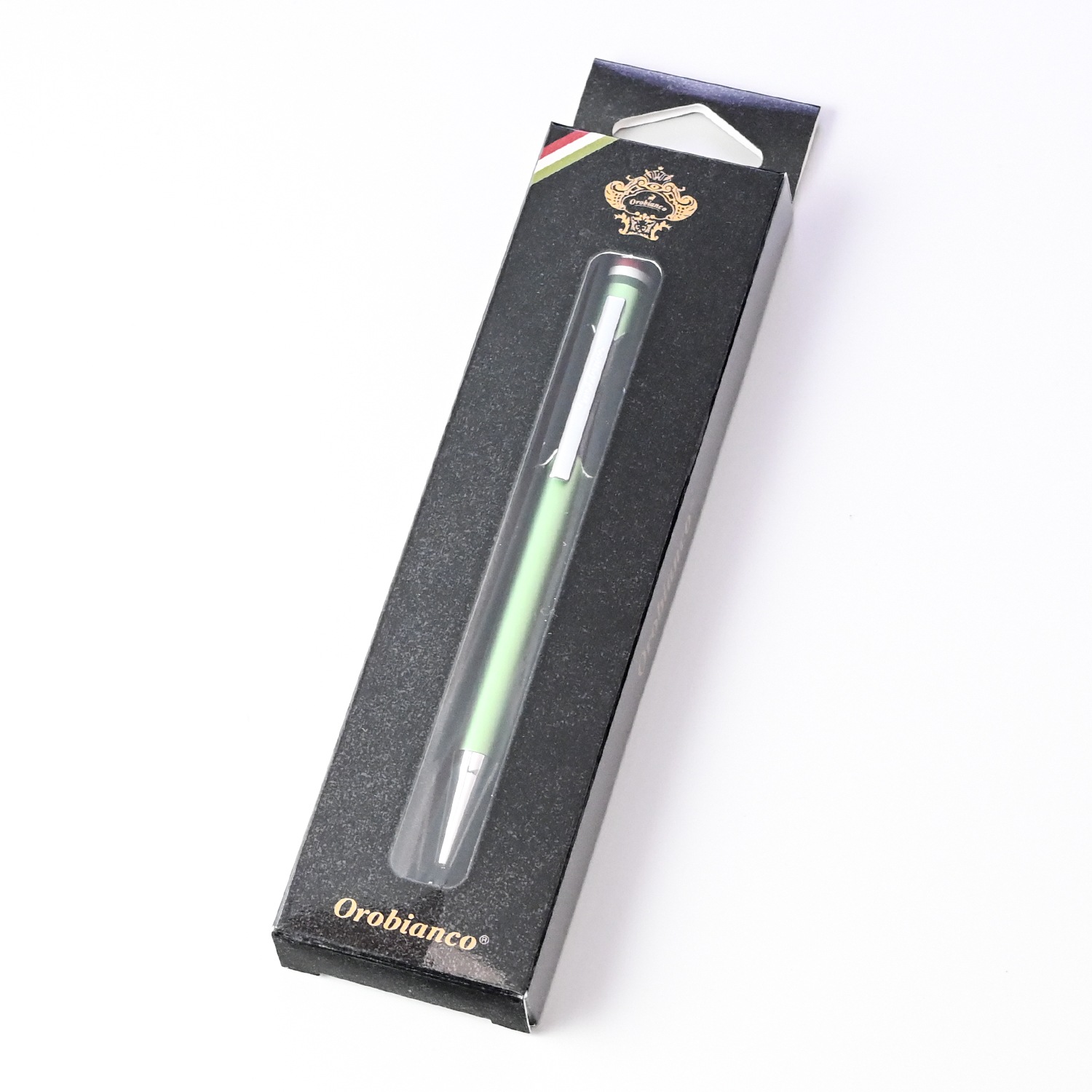 名入れ無料 純正ラッピング無料 オロビアンコ ボールペン フレッチャ ライトグリーン CT 1953405 HS 名入れギフト ボールペン 文房具【スペシャルラッピング660円(別売り)】