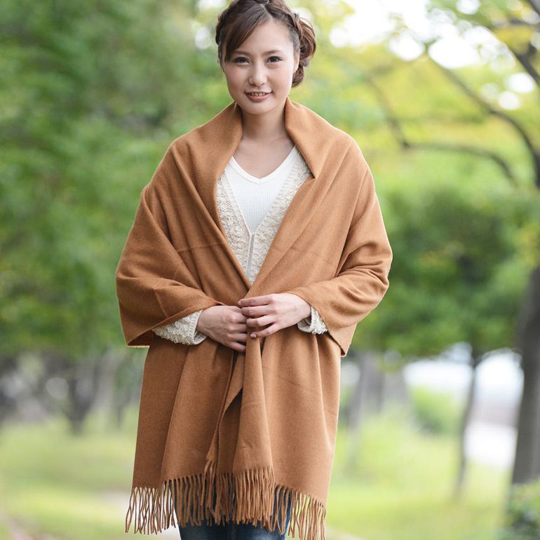 【刺しゅう可有料】 カシミヤ 100% 約200cm 大判ストール ノッカンドウ・ウールミル ヴィキューナR1083