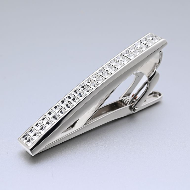 モンアート MONART ネクタイピン メンズ タイピン タイバー タイクリップ シルバー クリア TC/SW1 B Made in Italy 名入れ可有料 正規代理店