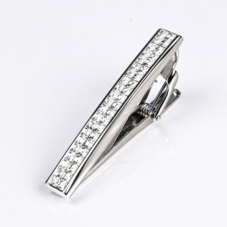 モンアート MONART ネクタイピン メンズ タイピン タイバー タイクリップ シルバー クリア TC/SW1 B Made in Italy 名入れ可有料 正規代理店