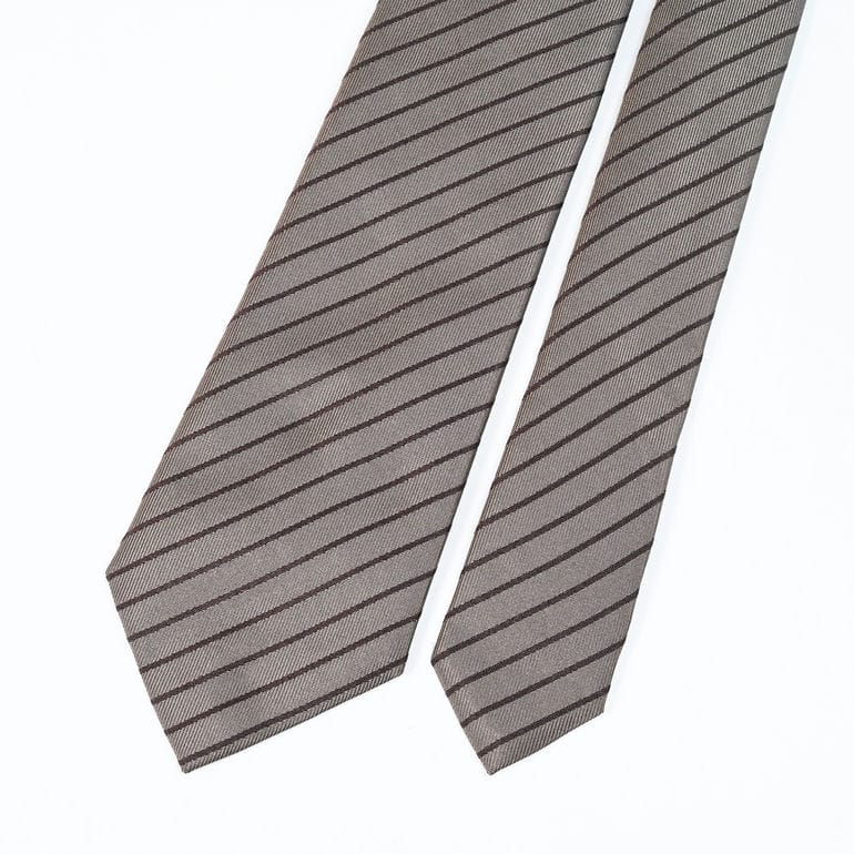 エンポリオ アルマーニ EMPORIO ARMANI ネクタイ メンズ 大剣幅7.5cm シルク100% ストライプ グレー MADE IN ITALY EM001346 TE13741 F8109【スペシャルラッピング660円(別売り)】