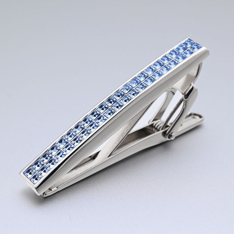 モンアート MONART ネクタイピン メンズ タイピン タイバー タイクリップ シルバー ブルー TC/SW1 C Made in Italy 名入れ可有料 正規代理店