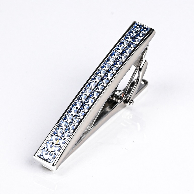 モンアート MONART ネクタイピン メンズ タイピン タイバー タイクリップ シルバー ブルー TC/SW1 C Made in Italy 名入れ可有料 正規代理店