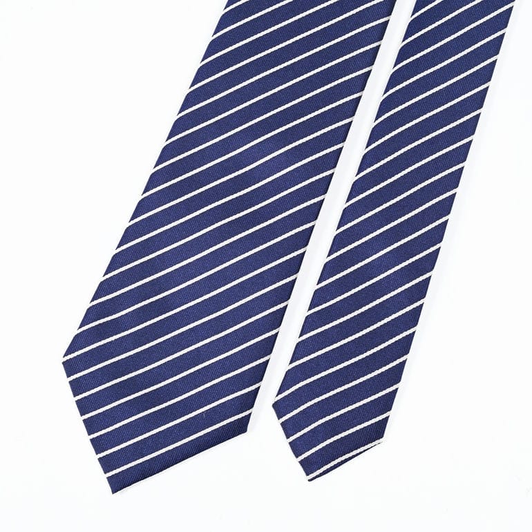 エンポリオ アルマーニ EMPORIO ARMANI ネクタイ メンズ 大剣幅7.5cm シルク100% ストライプ ナイトブルー MADE IN ITALY EM001346 TE13741 FB163【スペシャルラッピング660円(別売り)】