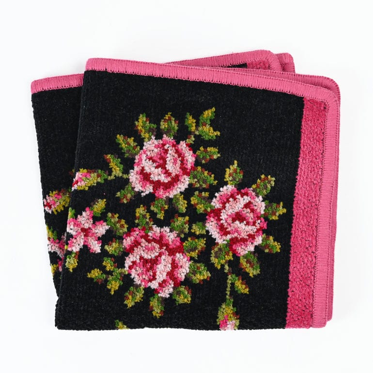 【名入れ可有料】フェイラー FEILER ハンカチ 旧デザインハンドタオル 30cm レディース MIRIAM CHERRY ミリアム ブラック×チェリー ネコポス限定 送料無料<br>【スペシャルラッピング660円(別売り)】