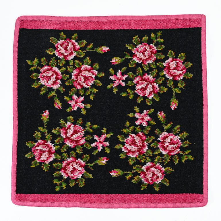 【名入れ可有料】フェイラー FEILER ハンカチ 旧デザインハンドタオル 30cm レディース MIRIAM CHERRY ミリアム ブラック×チェリー ネコポス限定 送料無料<br>【スペシャルラッピング660円(別売り)】