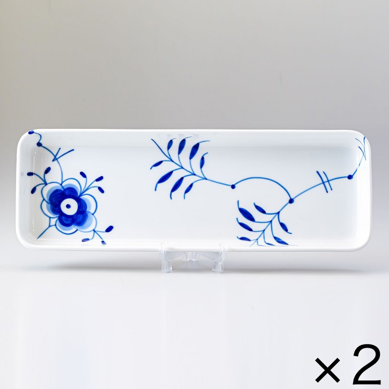 ロイヤルコペンハーゲンメガフルーテッドボウル花柄の陶器2個セット皿