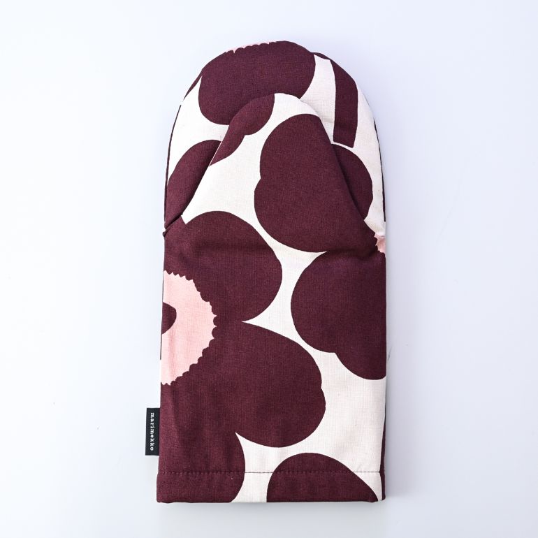 マリメッコ marimekko ミトン Pieni Unikko ウニッコ 鍋つかみ バーガンディ 071764 832 名入れ 刺しゅう可有料 北欧雑貨 北欧デザイン ネコポス限定 送料無料