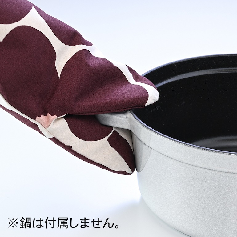 マリメッコ marimekko ミトン Pieni Unikko ウニッコ 鍋つかみ バーガンディ 071764 832 名入れ 刺しゅう可有料 北欧雑貨 北欧デザイン ネコポス限定 送料無料