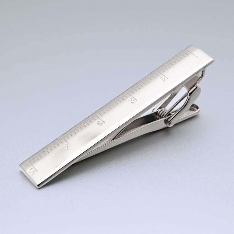 モンアート MONART ネクタイピン メンズ タイピン タイバー タイクリップ ルーラー 定規 シルバー TC/16 Made in Italy 名入れ可有料 正規代理店