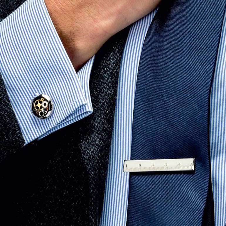 モンアート MONART ネクタイピン メンズ タイピン タイバー タイクリップ ルーラー 定規 シルバー TC/16 Made in Italy 名入れ可有料 正規代理店