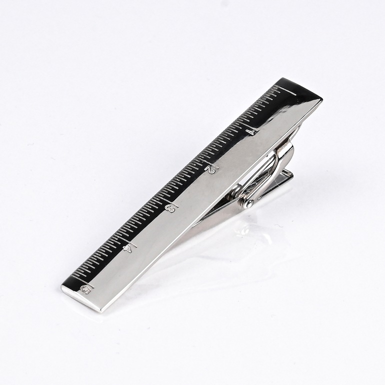 モンアート MONART ネクタイピン メンズ タイピン タイバー タイクリップ ルーラー 定規 シルバー TC/16 Made in Italy 名入れ可有料 正規代理店