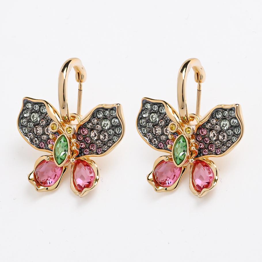 スワロフスキー SWAROVSKI ピアス Idyllia イディリア ドロップピアス 蝶 蝶々 チョウ マルチカラー ゴールド 5709953 ジュエリー アクセサリー【スペシャルラッピング660円(別売り)】