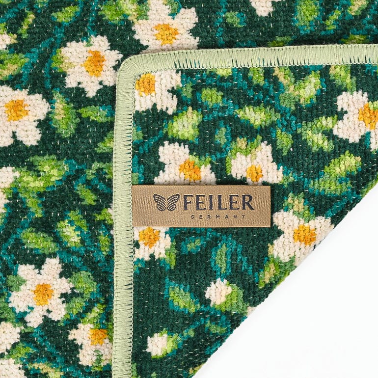 未使用　フェイラー　バスタオル　ラビリンス　FEILER グリーン系　花柄 フェイラー FEILER ハンカチ ハンドタオル 25cm レディース