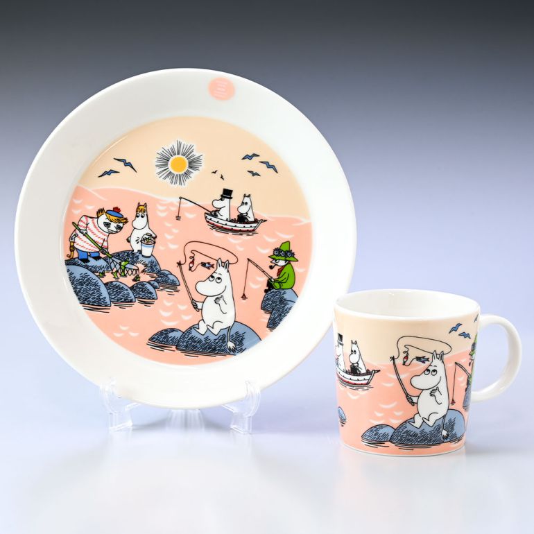 アラビア ARABIA 2022年夏限定 マグカップ&プレート セット 300ml サマーフィッシング ムーミンコレクション フィッシング 1062219 1062220 北欧食器 洋食器【スペシャルラッピング1100円(別売り)】
