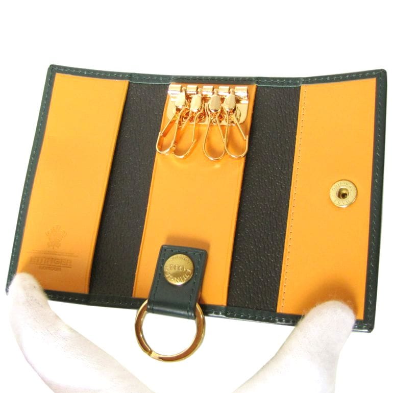 【美品】ETTINGER エッティンガー レザー キーケース ブラック オレンジ ETTINGER エッティンガー KEY CASE キーケース BH840 OH840 男性