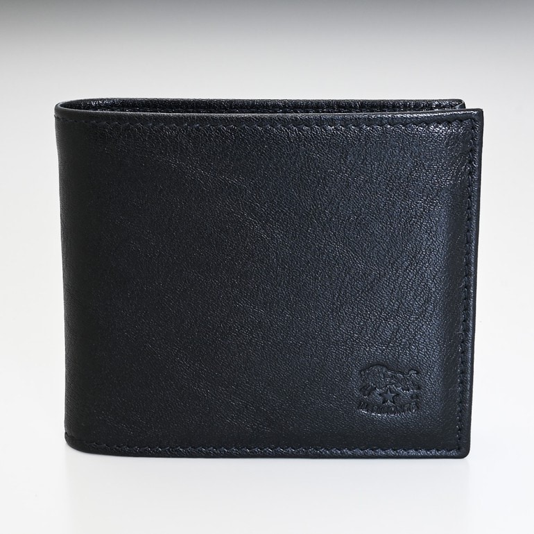 イルビゾンテ　ブラックレザー 二つ折り財布 イルビゾンテ二つ折り財布ブラック