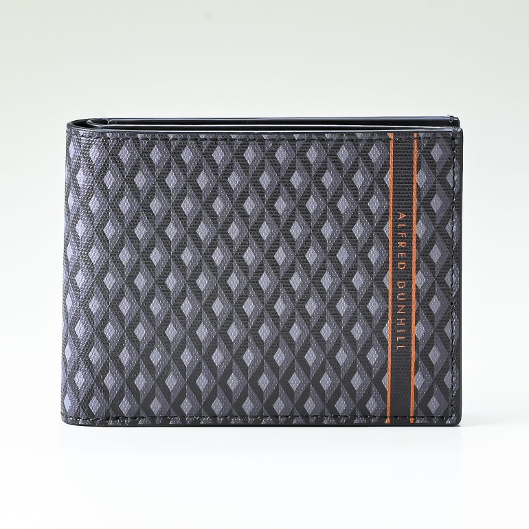 ダンヒル dunhill 財布 二つ折り財布 小銭入れなし メンズ エンジンターン ラゲッジキャンバス グレー 19R2300CC030<br>【スペシャルラッピング660円(別売り)】