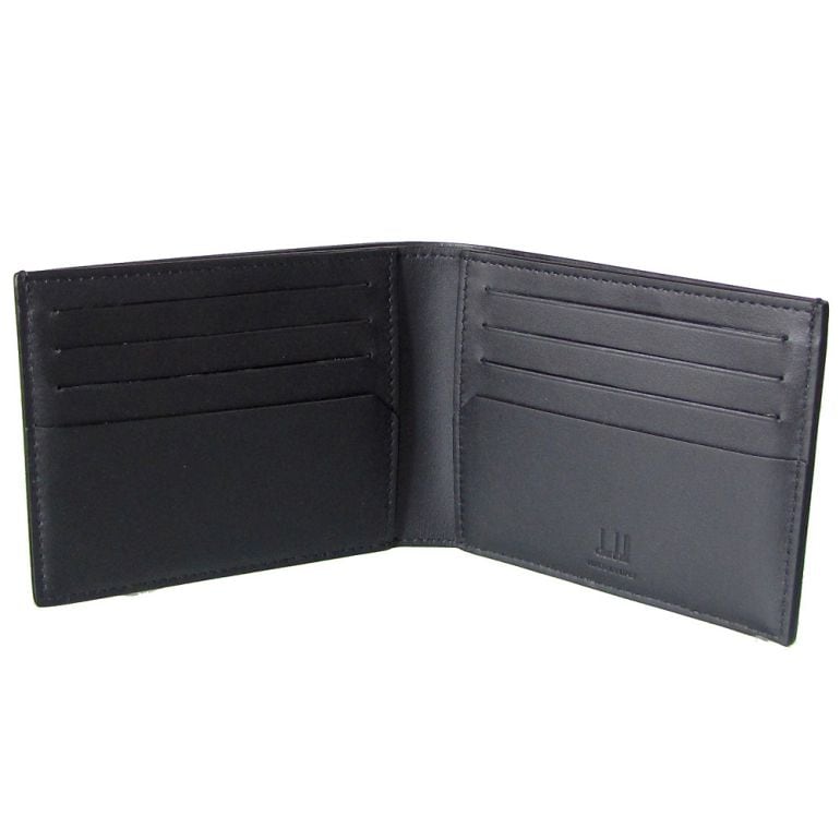 極美品 dunhill エンジンターン　二つ折り財布 ダンヒル dunhill 財布 二つ折り財布 小銭入れなし メンズ エンジン