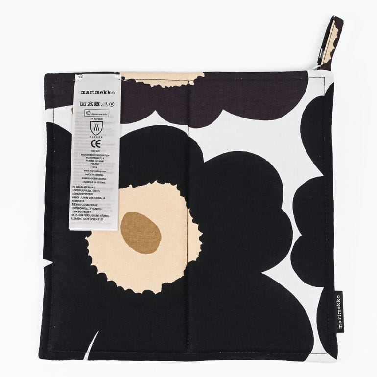 マリメッコ marimekko ポットホルダー 鍋敷き ピエニ ウニッコ ホワイト ダークグレー ベージュ 75552 075552 819 北欧雑貨 北欧デザイン ネコポス限定 送料無料