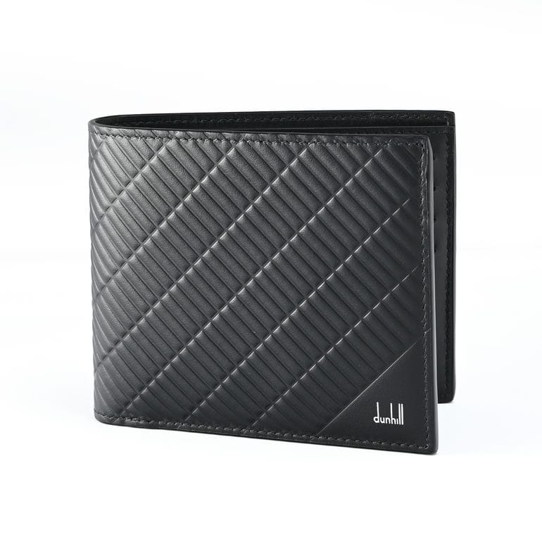 【箔押し名入れ可有料】ダンヒル dunhill 二つ折り財布 小銭入れ無し メンズ コントゥア 8cc ビルフォールド ブラック 24R2300PX001 折財布 ウォレット 英国<br>【スペシャルラッピング660円(別売り)】