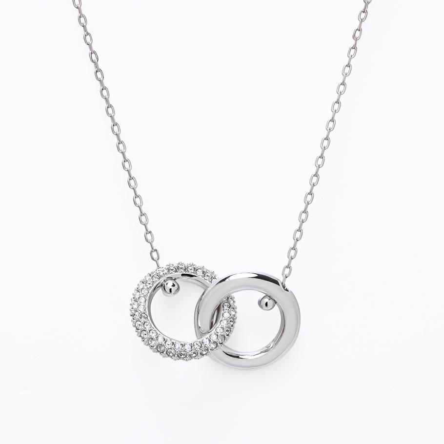 スワロフスキー SWAROVSKI ネックレス Dextera インターロッキング ループ ペンダント クリア シルバー レディース 5670251 ジュエリー 【スペシャルラッピング660円(別売り)】