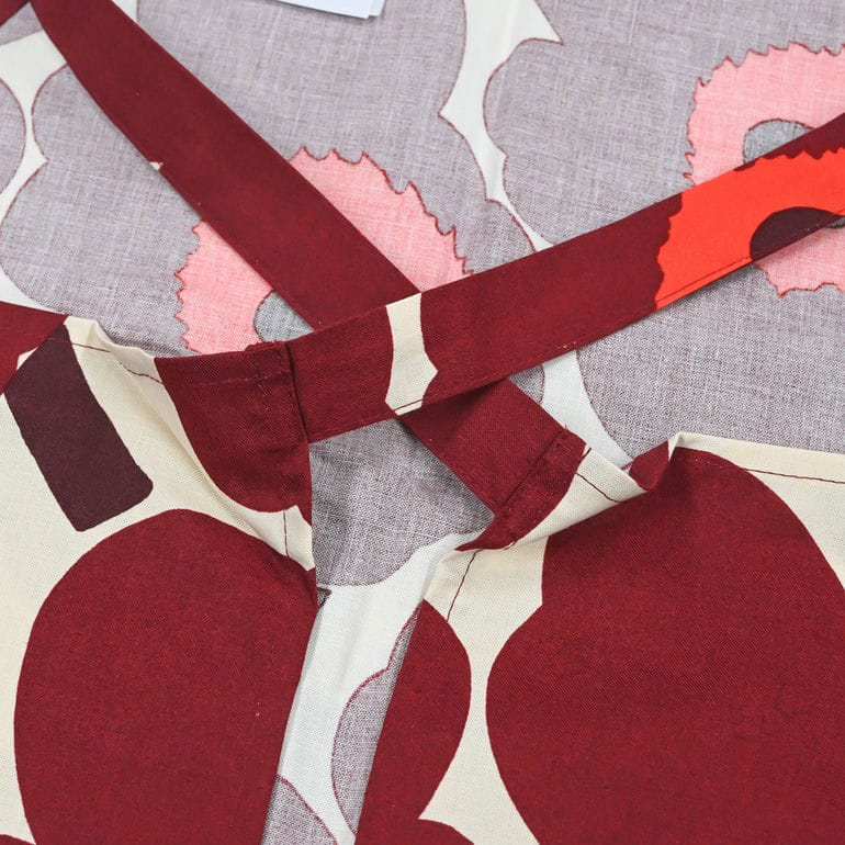 マリメッコ marimekko エプロン 2025冬新作 ウニッコ バーガンディ バニラ 75644 075644 844 北欧雑貨 北欧デザイン ネコポス限定 送料無料<br>【スペシャルラッピング660円(別売り)】