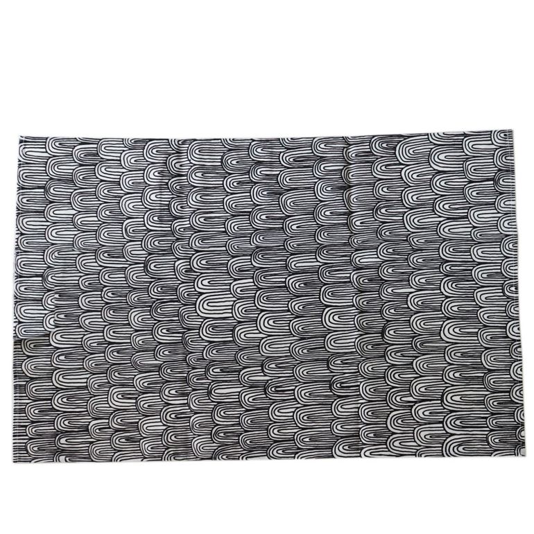 マリメッコ ティータオル キッチンタオル 2枚セット 70×47cm Puutarhurin Parhaat プータルフリン パルハート ホワイト×ブラック 066948 960 北欧雑貨 北欧デザイン