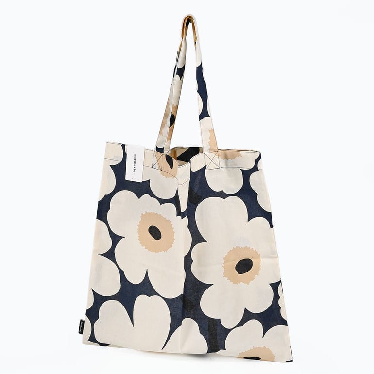 マリメッコ marimekko トートバッグ ウニッコ ファブリック レディース ミッドナイト クリーム 74528 074528 518 北欧雑貨 北欧デザイン ネコポス限定 送料無料<br>【スペシャルラッピング660円(別売り)】
