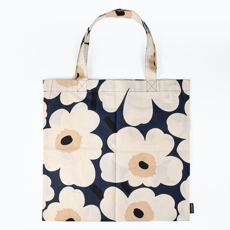 マリメッコ marimekko トートバッグ ウニッコ ファブリック レディース ミッドナイト クリーム 74528 074528 518 北欧雑貨 北欧デザイン ネコポス限定 送料無料<br>【スペシャルラッピング660円(別売り)】