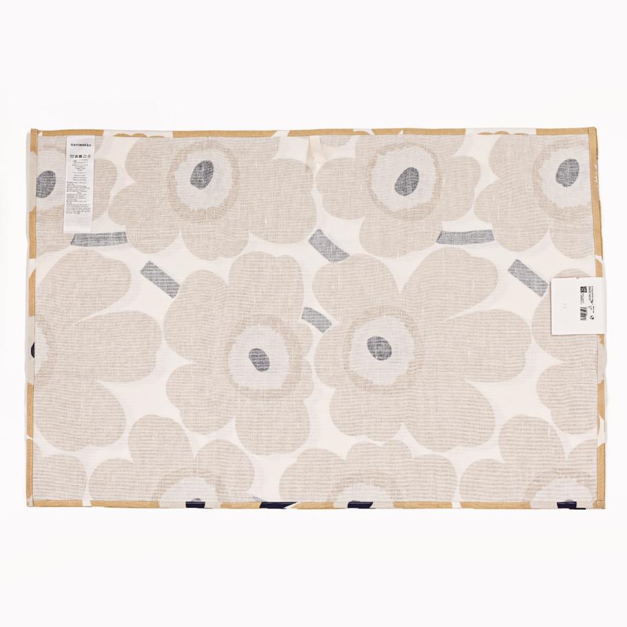 マリメッコ ティータオル キッチンタオル 2枚セット 70×47cm Unikko ウニッコ オフホワイト×ベージュ×ダークブルー 069803 185(75095 185) 北欧雑貨 北欧デザイン ネコポス限定 送料無料