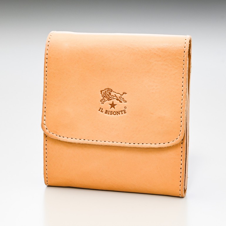 イルビゾンテ IL BISONTE 財布 二つ折り財布 ミニ財布 メンズ レディース カウハイドレザー ナチュラル ヌメ C0984 P 120【スペシャルラッピング660円(別売り)】