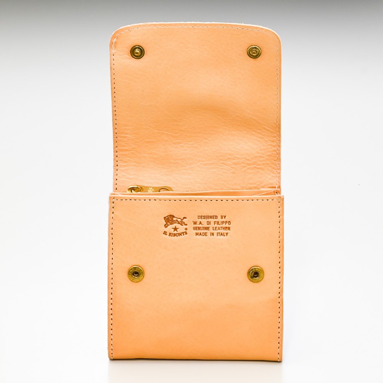 イルビゾンテ IL BISONTE 財布 二つ折り財布 ミニ財布 メンズ レディース カウハイドレザー ナチュラル ヌメ C0984 P 120【スペシャルラッピング660円(別売り)】