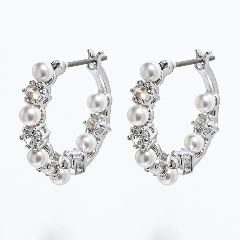 スワロフスキー SWAROVSKI ピアス Matrix マトリックス ドロップピアス クリスタルパール クリア シルバー 5709256 ジュエリー アクセサリー【スペシャルラッピング660円(別売り)】