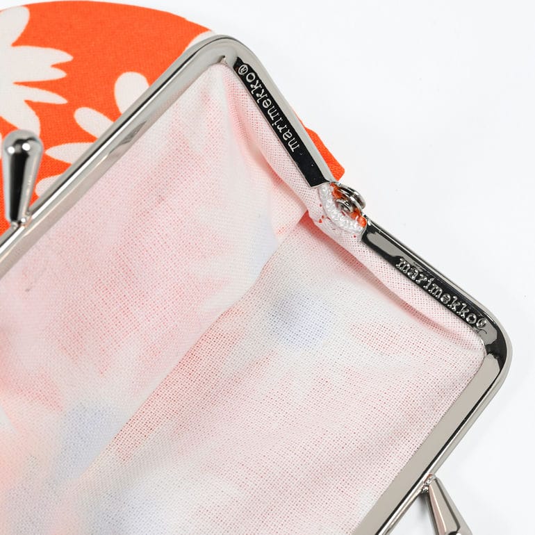 マリメッコ marimekko ポーチ 小物入れ がま口 Rakastaa ei rakasta ラカスタ エイ ラカスタ オレンジ 73978 073978 215 北欧雑貨 北欧デザイン ネコポス限定 送料無料