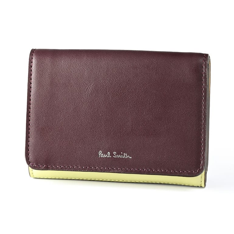 ポールスミス Paul Smith 三つ折り財布 2024SS メンズ ブラウン×グリーン系×イエロー系 7396 MCOLOU 28 ウォレット 折財布 箔押し名入れ可（工賃別売り） 【スペシャルラッピング660円(別売り)】