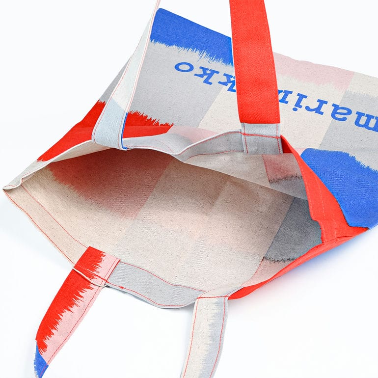 【刺しゅう名入れ可有料】マリメッコ marimekko トートバッグ Vankka チェック柄 ファブリックバッグ レディース マルチカラー 93983 093983 350 北欧デザイン ネコポス限定 送料無料