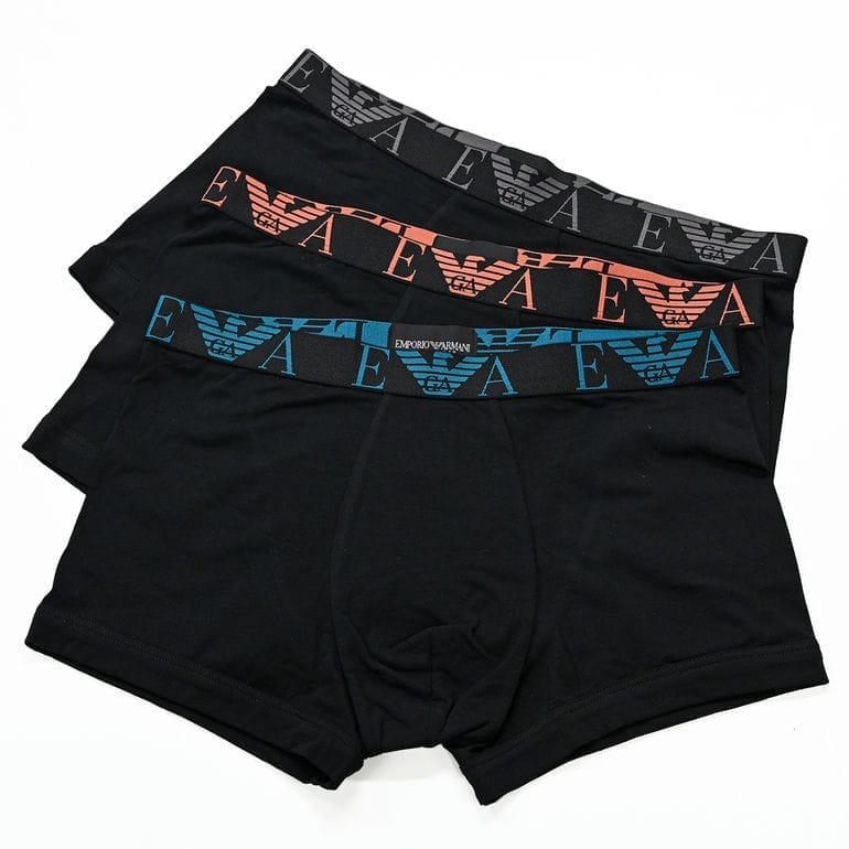 エンポリオ アルマーニ EMPORIO ARMANI 下着 アンダーウェア ボクサーパンツ 無地 モノグラムロゴ 3パック 全3サイズ メンズ グレー グリーン系 オレンジ EM000259 AF10778 MC061 MADE IN ITALY【スペシャルラッピング660円(別売り)】